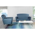thumbnail image 2 of Club Chair in Dillon Blue Bonded Leather with Chrome Legs KD, 2 of 5