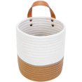 thumbnail image 4 of Hanging Basket - Wall Hanging Baskets for Organizing - Hanging Storage Woven Wall Basket - Small Wicker Wall Baskets for Wall Decor - Hanging Planter Baskets 6.3" x 7" (White and Brown), 4 of 12