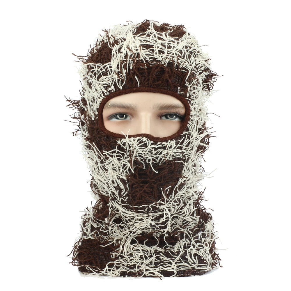 Fuzzy Mask Balaclava Knitted Full Face Ski Mask Winter Windproof Neck ...