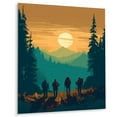 thumbnail image 2 of Designart "Bold Hiking Sunset in Yellow and Teal I" Hikers Metal Wall Decor, 2 of 5