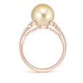 thumbnail image 2 of ANGARA Golden South Sea Cultured Pearl and Leaf Ring with Diamonds in 14K Rose Gold for Women | June Birthstone, Birthday, Anniversary, Jewelry Gift for Women | Pearl Ring, 2 of 9