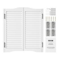 VEVOR Double Saloon Doors, 32"W x 36" H Arched Top Interior Swinging Cafe Doors, Premium Pine Wood, with Hinges & Hardware Kit, Easy to Install, for Hallway Kitchen Bar Pub Entrance, White