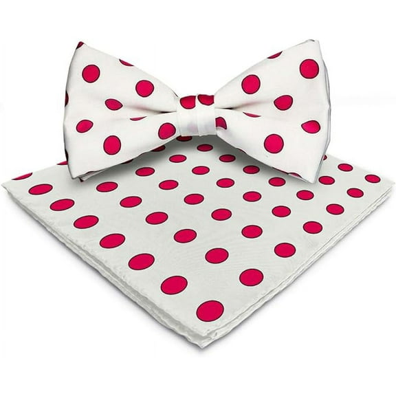 Vittorio Farina Polka Dot Bow Tie & Pocket Square by Classy Cufflink