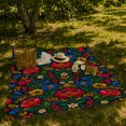 thumbnail image 7 of Vibrant Folk Art Floral Botanical Black Cheerful Decorative, Warm Flannel Blanket for Sunroom and Reading Nook, Festive autumn celebration Scene, Art Lovers autumn celebration Gift, 7 of 7