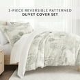 thumbnail image 3 of Noble Linens Parbor Stripe Eucalyptus 3 Piece Patterned Duvet Cover Set, Queen, 3 of 7