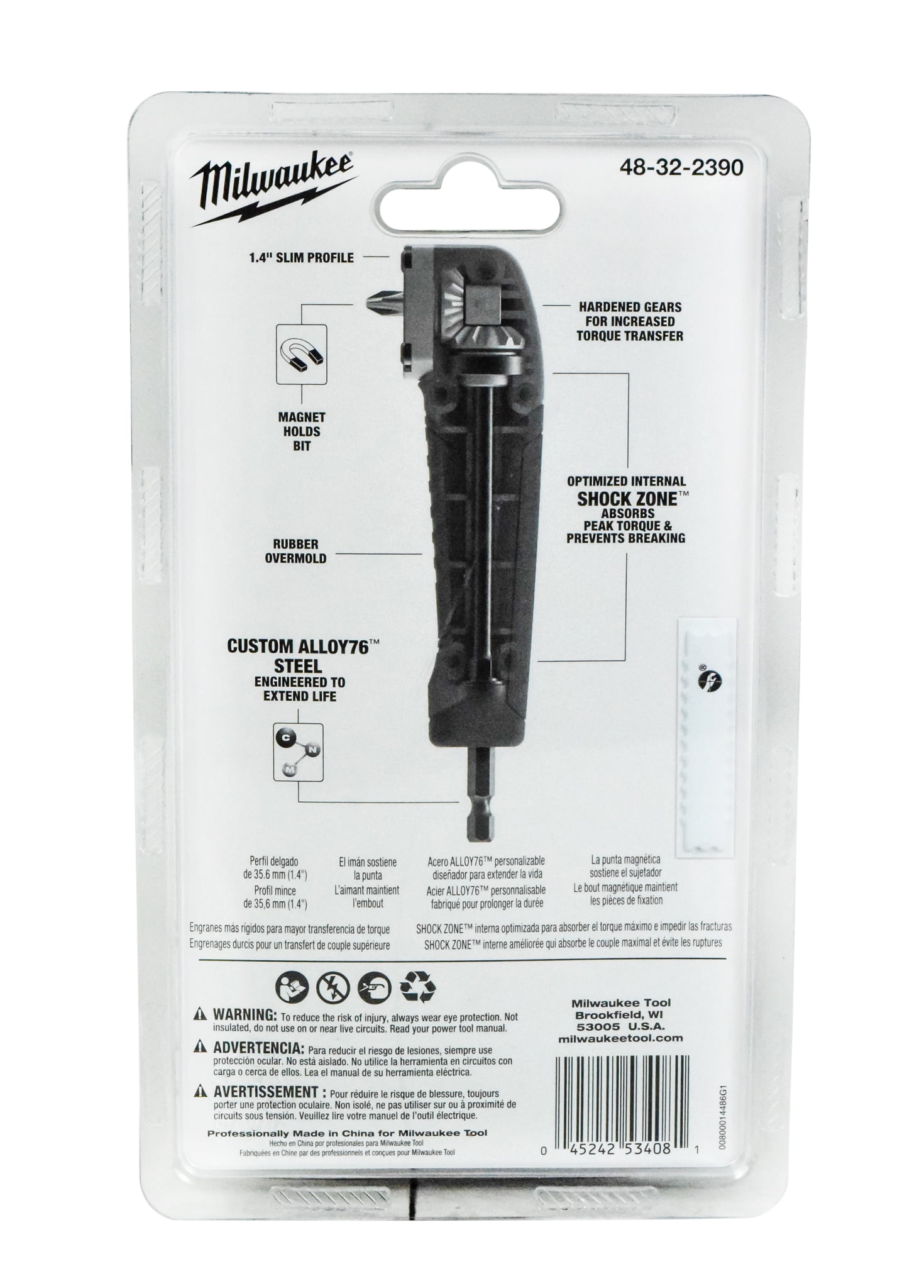 Milwaukee 48-32-2390 Shockwave Right Angle Adapter for sale online 
