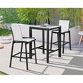 thumbnail image 3 of Meridian Furniture Nizuc White Wood Outdoor Patio Square Bar Table, 3 of 8