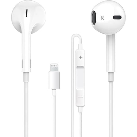 Apple Earbuds Wired, Lightning Headphone for iPhone Earphones with Built-in Microphone & Volume Control HiFi Stereo Compatible with iPhone 14/13/12/11/XR/XS/X/8/7/SE