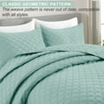 Exclusivo Mezcla Aqua Queen Quilt Set, Box Pattern Ultrasonic