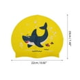 thumbnail image 4 of Unique Bargains 1 Pc Silicone Waterproof Cartoon Shark Swim Cap Yellow Blue, 4 of 6