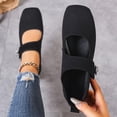 thumbnail image 5 of Vibrex Ballet Flats for Women Square Toe Mary Jane Shoes Comfortable Dressy Flats Casual Office Shoes Solid Color Soft Soled Flat Shoes, 5 of 8