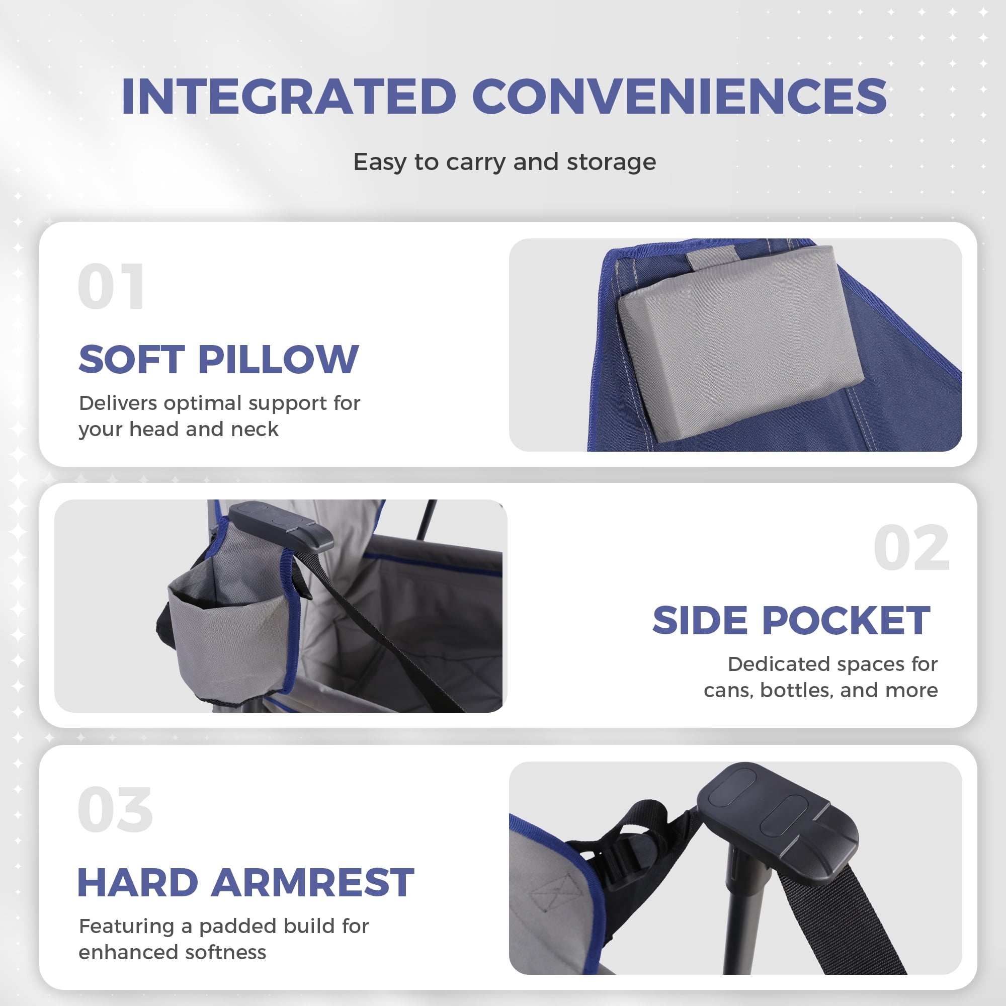 Hammock Camping Chair,Adjustable Backrest,Portable Folding,Detachable Cup Holder,Durable Fabric,Supports up to 300lbs