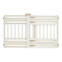 IRIS USA 24"-39" Portable Expandable Pet Gate, Adjustable Pet Barrier for Puppy Small Dog Fits Most Doorways Easy Twist-to-Lock Feature Heavy-Duty Molded Plastic 25" Tall, White