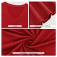 thumbnail image 4 of JYLFC Womens V Neck T-Shirts Short Sleeve Tops Casual Basic Shirts, Red L, 4 of 7