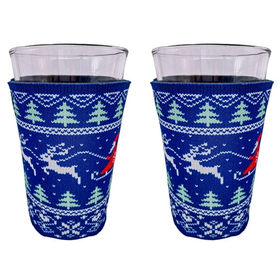 Christmas Sweater Pint Glass Coolie (2 Pack)