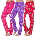 thumbnail image 5 of ToBeInStyle Women's Pack of 3 Assorted Print Fleece Lined Pajama Bottoms - Wild Party - Medium, 5 of 5
