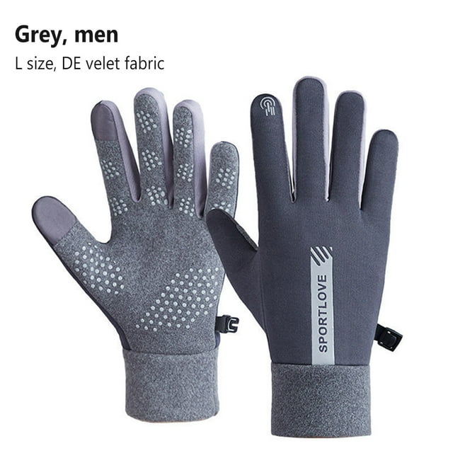 1 Pair Men Women Full Finger Mittens Thickened Windproof Cold-proof Touch Screen Outdoor Running Riding Ski Gloves