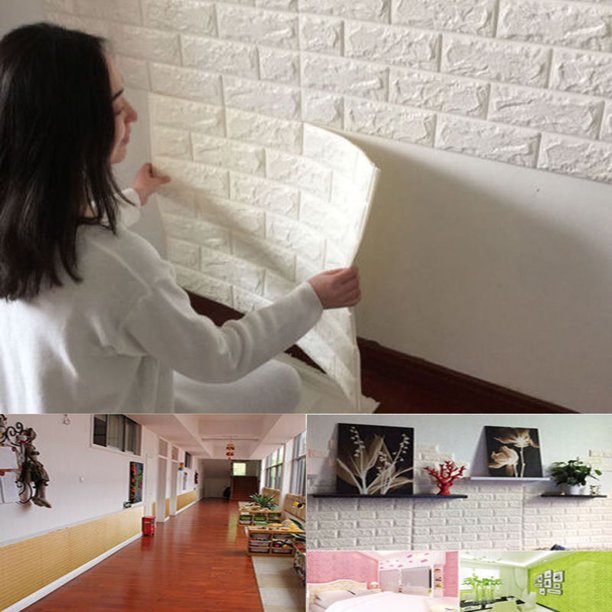 23.6"x 23.6"Wall Paper,Wall Coverings 3D Brick Wall Stickers Self