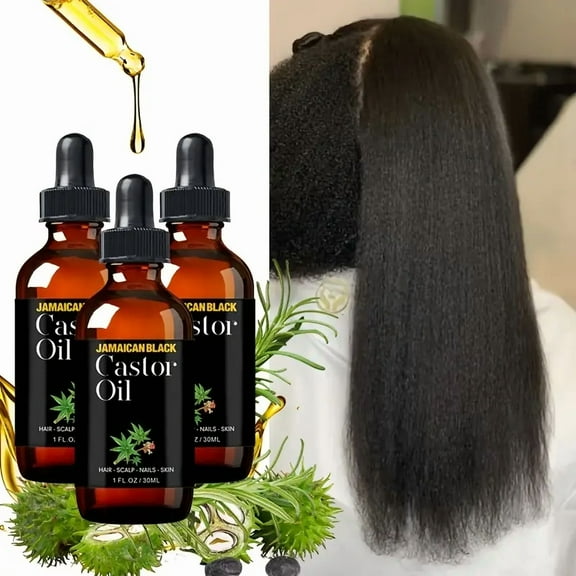 Jamaican Black Castor Oil, 30ML/1Fl.oz - Moisturizing & Hydrating With Glycerin And Hyaluronic Acid For Smooth, Frizz-Free Hair, Beard, Eyelashes & Brows, Nice Gift Choice For Women/Men