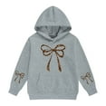 thumbnail image 4 of MUXiin Girls Sweatshirts Bowknot Trendy Cute Print Pullover Tops Preppy Back To School Casual Kids Clothes Size with Pockets, 4 of 4