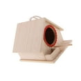 thumbnail image 1 of Wooden Bird House Birdhouse Hanging House Nesting Box Nest Nesting Box with Rope 19x 16x 14cm, 1 of 7