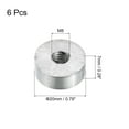 thumbnail image 2 of Unique Bargains M8 Thread 20mm Diameter Round Shape Aluminum Disc Hardware 6pack Aluminum Circle Disc Glass Top Adapter for Glass Table, 2 of 5