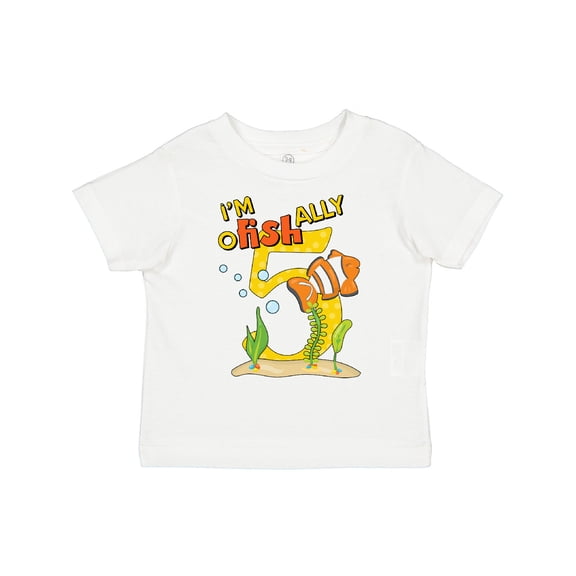 Inktastic I'm O-fish-ally Five Cute Clownfish Fifth Birthday Boys or Girls Toddler T-Shirt