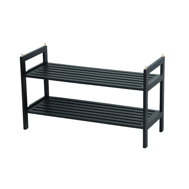ITY International - 2 Tier MDF Shoe Rack, 27.5" x 10.62" x 15.75", Black