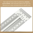 thumbnail image 2 of High-Precision Scale Ruler Marking Ruler T-Type Hole Ruler Right Angle Ruler Multifunctional Stainless Woodworking Scribing Mark Line Gauge Carpenter Measuring Tool, 2 of 8