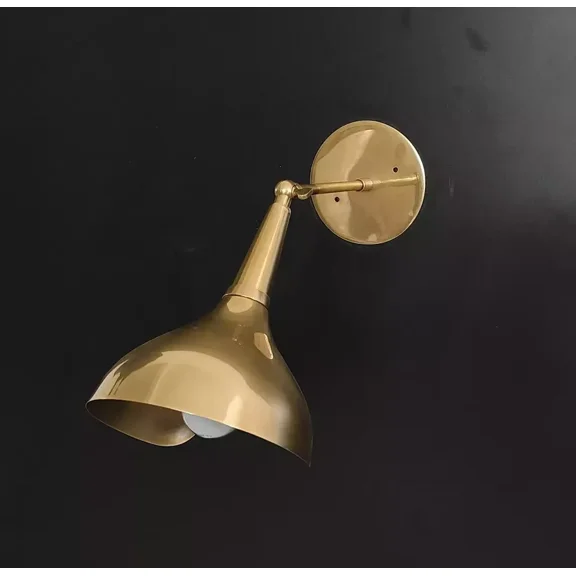 Antique 1 Piece raw brass stilnovo style wall lamp Mid century light wall sconce