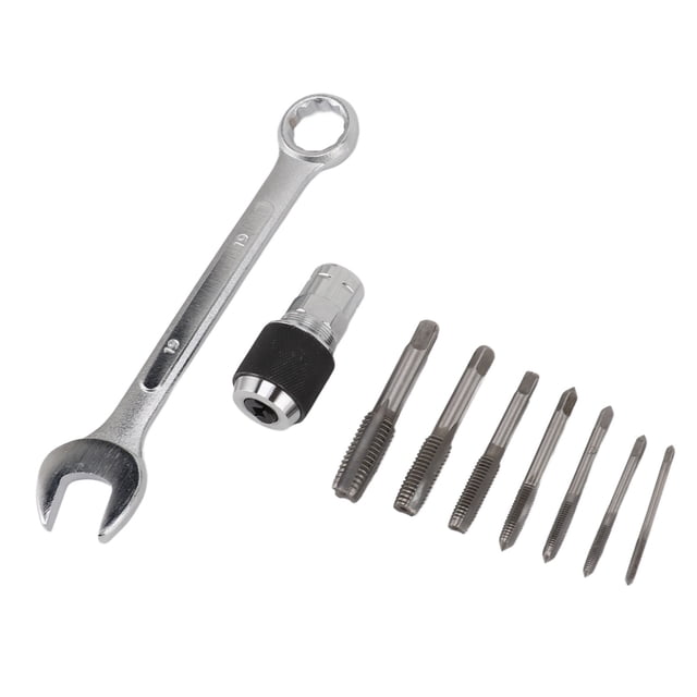 Enchufe de grifo Acero de alta velocidad Resistente Resistencia Duradera Ahorro de esfuerzo Llave de trinquete M19 con 7 machos de roscar
