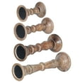 thumbnail image 6 of Handmade Mango Wood Eco-friendly Traditional Medium Burnt Set Of Four 6",9",12" & 15" Pillar Candle Holder, 6 of 7