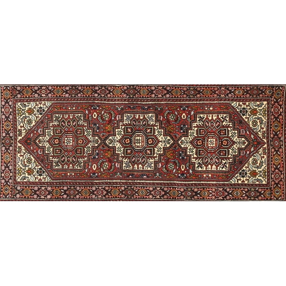 Ahgly Company Indoor Rectangle Traditional Saffron Red Persian Area Rugs, 5' x 7'
