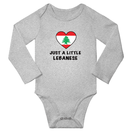 

Just a Little Lebanese Baby Long Sleeve Bodysuit (Gray 12 Months)