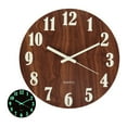 thumbnail image 1 of 12 Inch Luminous Wall Clock Silent Wooden Design Night Lights  Wall Clock, 1 of 9