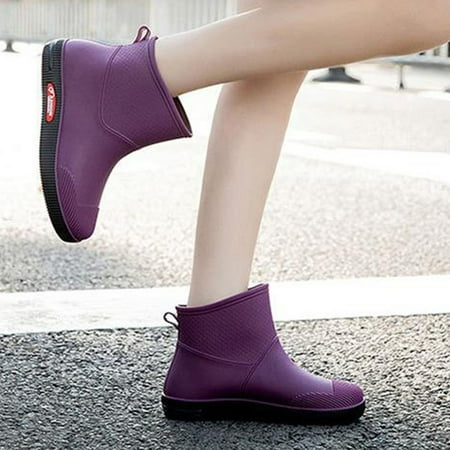 

Cathalem Woman Rain Shoes Rainshoes Women Short Tube Plush Thermal Water Shoes Waterproof Shoes Fashion Women Rain Boots Shoes Purple 520