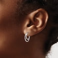 thumbnail image 4 of Auriga Fine Jewelry 14K White Gold Hinged Hoop Earrings for Women (Length-17mm, Width-18mm), 4 of 5