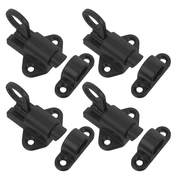 unbranded  4 Pcs Cabinet Door Spring Latch Loaded Gate Wall-mounted Bracket Child Button Black