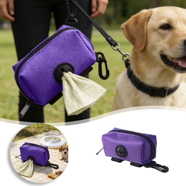 BotaniNest Poop Holder With Carabiner Portable Leash Waste Dispenser In Black And Gray For