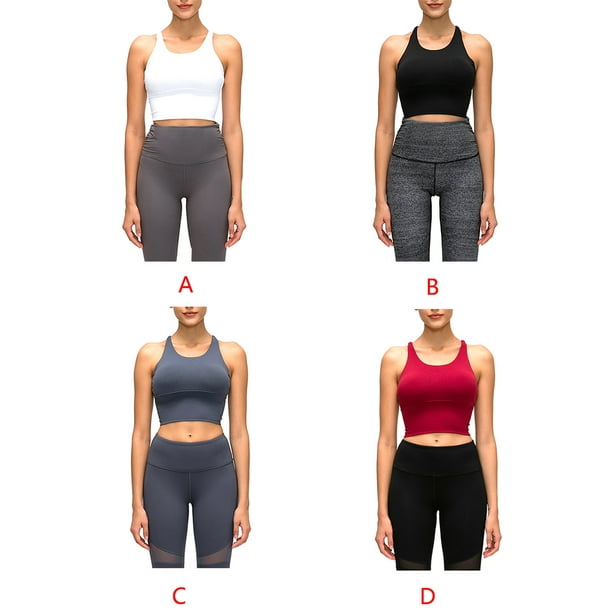 QualitChoice Women Yoga Sports Crop Top Solid Color Slim Fit