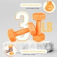 thumbnail image 2 of Yes4All 3lb Pair of Vinyl Hexagon Dumbbells - Dumbbells Set of 2 Hand Weights for Home Gym & Strength Training (2-15 lbs Weight Options) - Blazing Orange, 2 of 5
