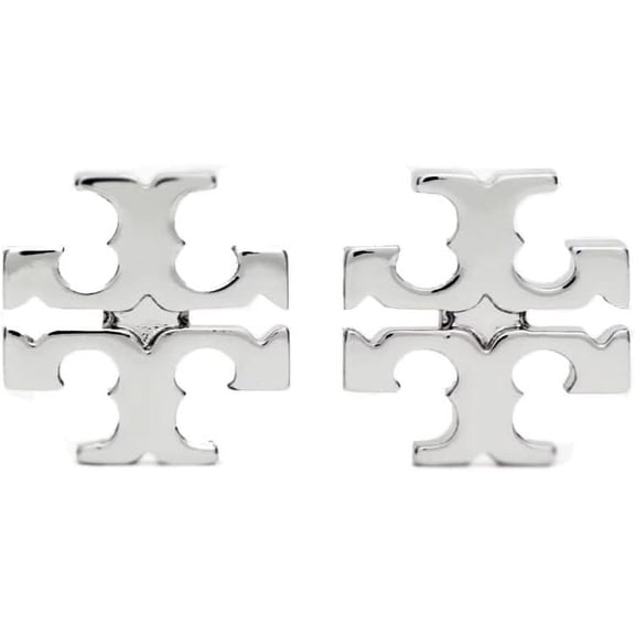 Tory BurchWomen's Large Logo Stud Earrings Tory Silver