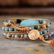 thumbnail image 2 of Pulsera de cuero tejida a mano con piedra natural Tianhe para mujeres europeas y americanas, 2 of 5