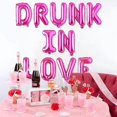 thumbnail image 3 of Hot Pink Drunk in Love Balloon Banner Kit - 15pcs (16in) - Bachelorette Party Decor - Women's Wedding & Bridal Shower - Self-Inflating Foil Balloons, 3 of 7