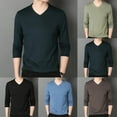 thumbnail image 4 of Ana Mens Casual Slim Fit V Neck Long Sleeve T-Shirt Muscle Workout Tee Top Blouse, 4 of 9
