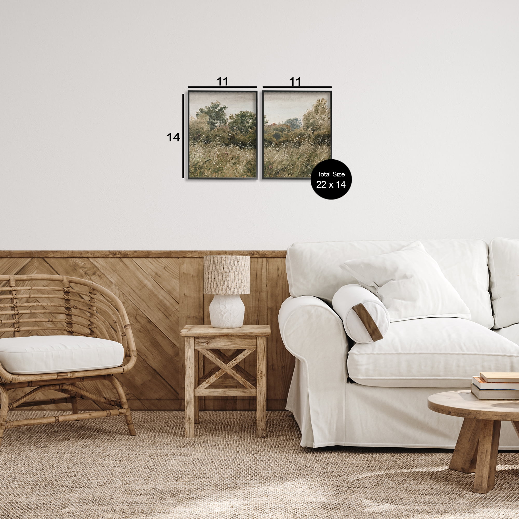 Rural Foliage Thicket 2 Piece Black Framed Giclee Art Set, design by Lettered and Lined