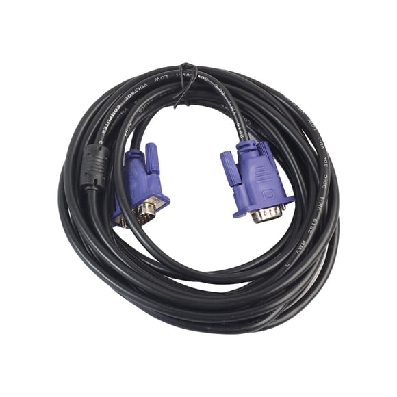 GOOHOCHY Cable VGA de 5 metros, macho a macho, cable adaptador de video para monitor con núcleos de ferrita para computadora, PC, HDTV, proyector y pantalla.