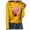 Yellow, variant on Fesfesfes Women Breast Cancer Tops Casual Long Sleeve O-neck Sweatshirt Pullover Blouse Under $10