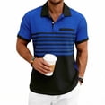 thumbnail image 2 of MYAOYI Mens Shirts Waffle Knit Polo Shirts, Short Sleeve Striped Casual Tops, 2 of 9