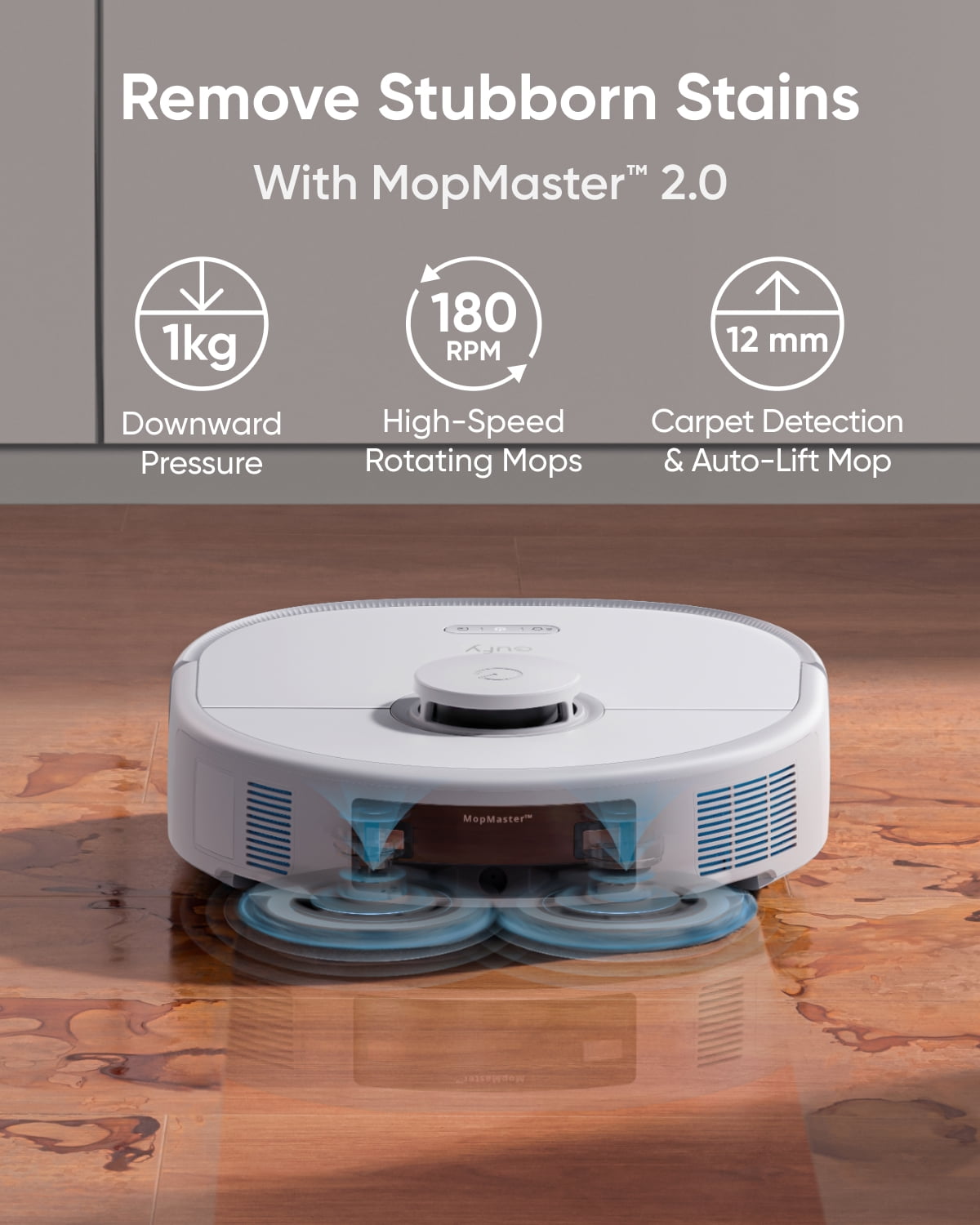 eufy X10 Pro Omni Robot Vacuum and Mop with 8,000 Pa Suction, Dual Mops with 12 mm Auto-Lift and Carpet Detection, AI Obstacle Avoidance, Auto Mop Washing, Auto Drying, Self-Emptying, White